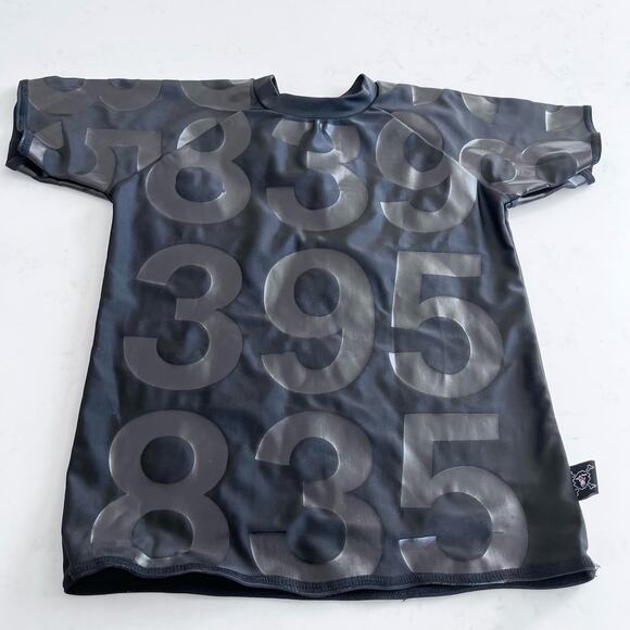 Nununu black unisex boy girl numbered rashguard size 6/7 - Picture 7 of 12